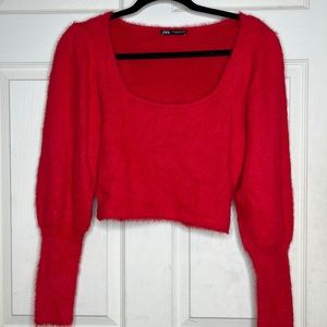 Fuzzy Cropped Sweater